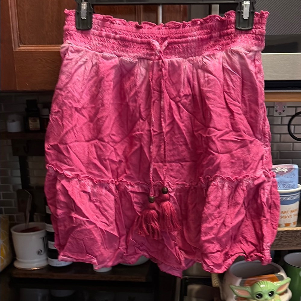 Vibrant Pink Skirt with Tassel Detail